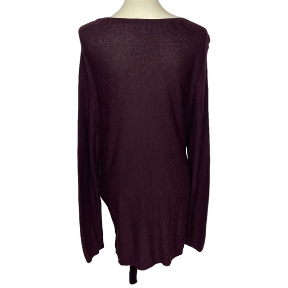 J. Jill Sweater Womens XL Red Ribbed Tunic Length Tie Front PureJill Lightweight - Picture 3 of 9